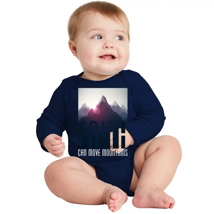 Faith Can Move Mountains Baby Long Sleeve Bodysuit