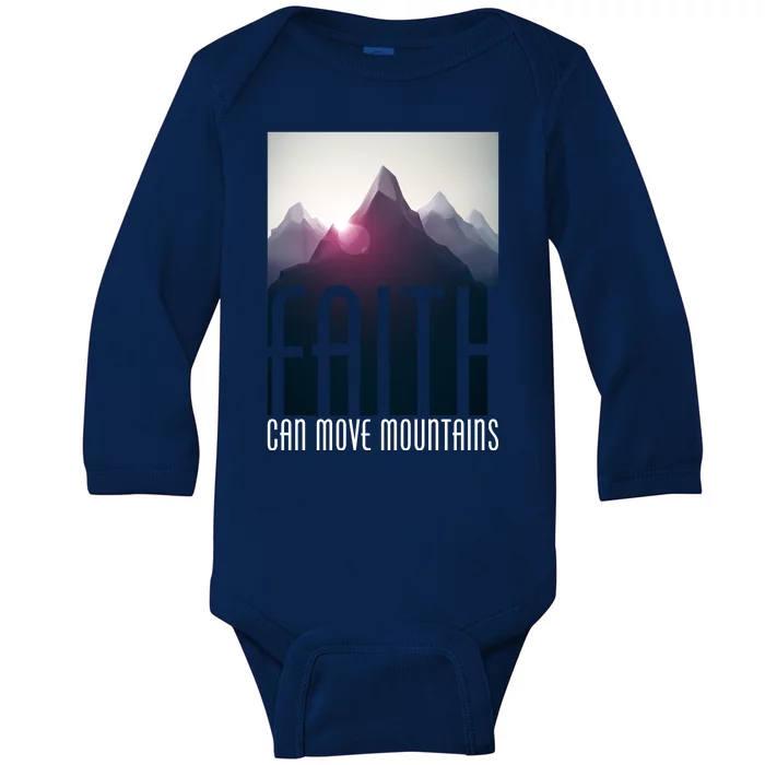 Faith Can Move Mountains Baby Long Sleeve Bodysuit