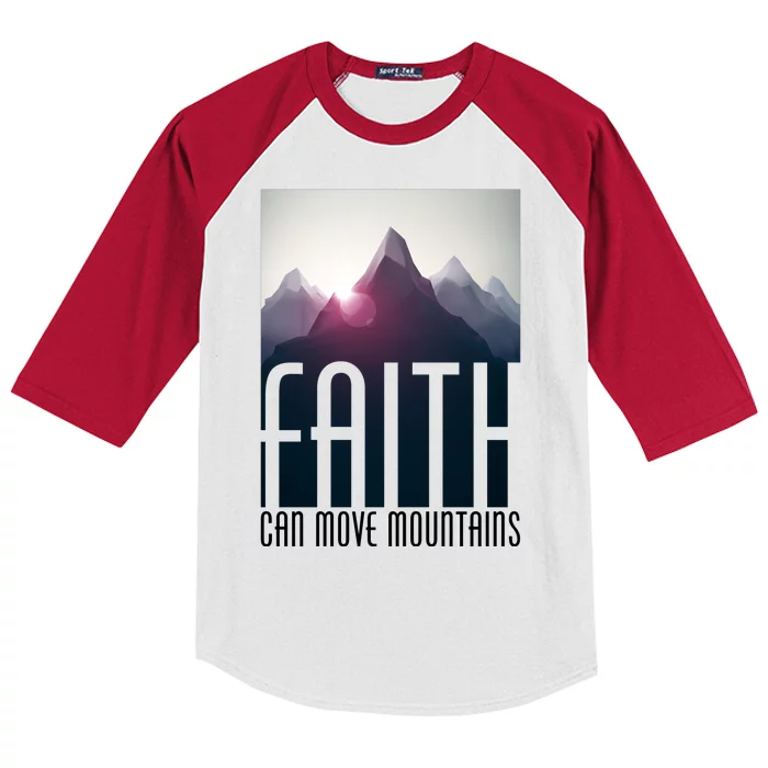 Faith Can Move Mountains Kids Colorblock Raglan Jersey