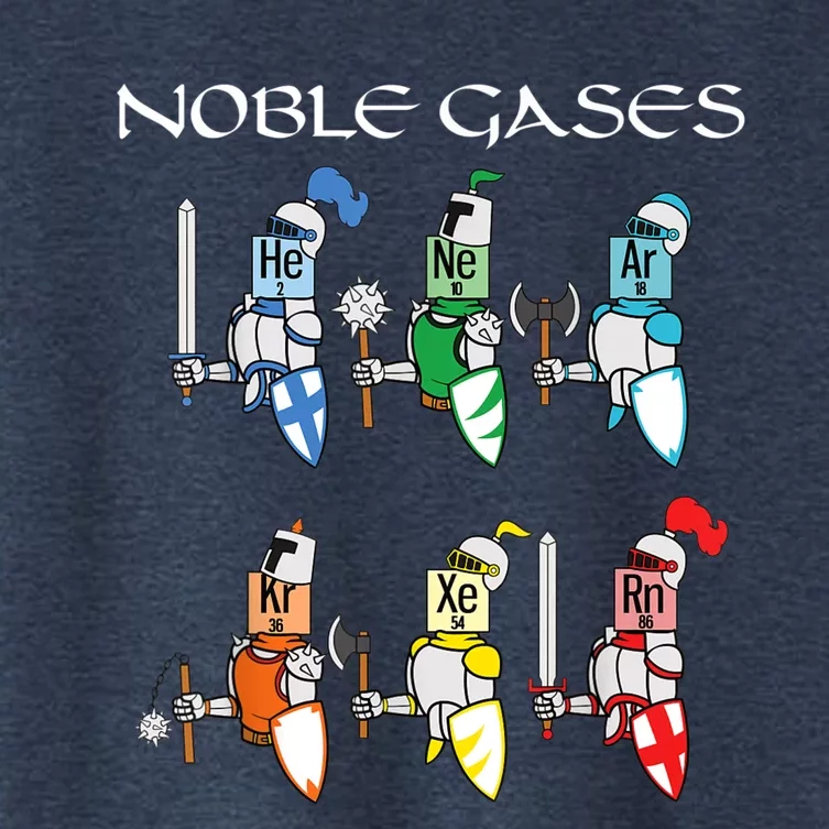 Funny Chemistry Medieval Science Noble Gases Knight Women's Crop Top Tee