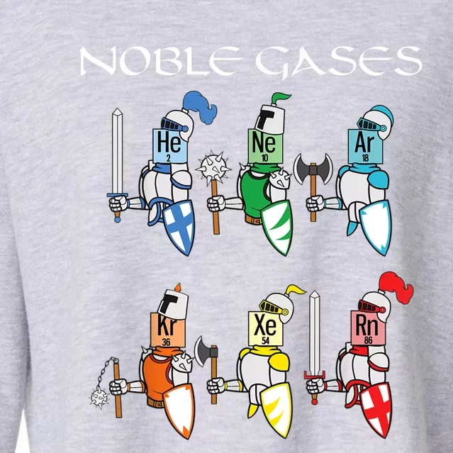 Funny Chemistry Medieval Science Noble Gases Knight Cropped Pullover Crew