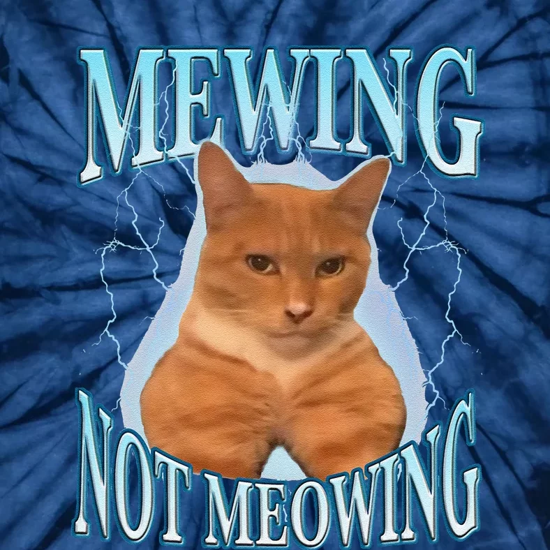 Funny Cat Meme Mewing Looksmax Meowing Cat Trend Tie-Dye T-Shirt