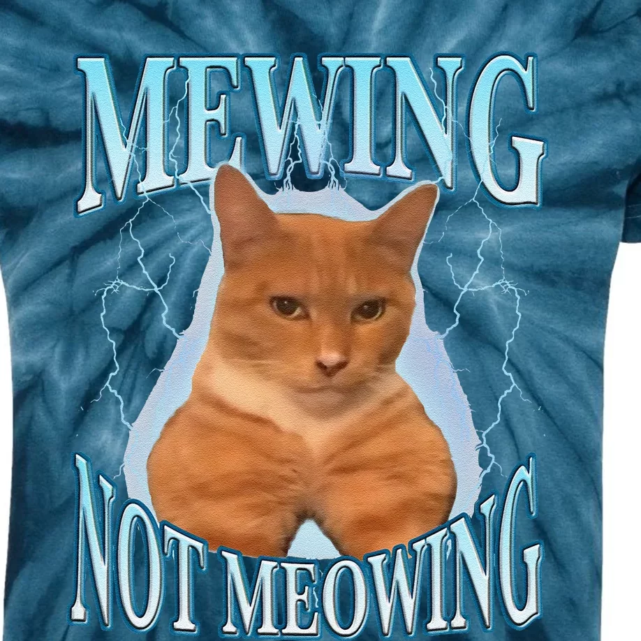 Funny Cat Meme Mewing Looksmax Meowing Cat Trend Kids Tie-Dye T-Shirt