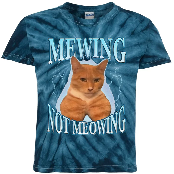 Funny Cat Meme Mewing Looksmax Meowing Cat Trend Kids Tie-Dye T-Shirt