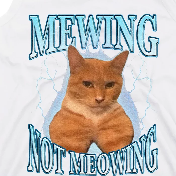 Funny Cat Meme Mewing Looksmax Meowing Cat Trend Tank Top