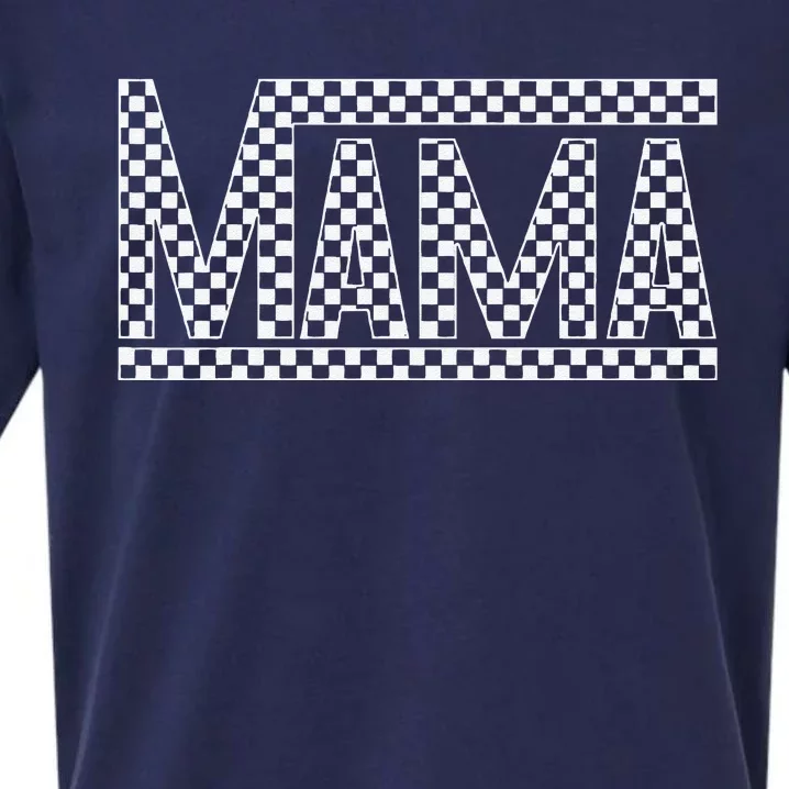 Funny Checkered Mama Black White Gift Sueded Cloud Jersey T-Shirt