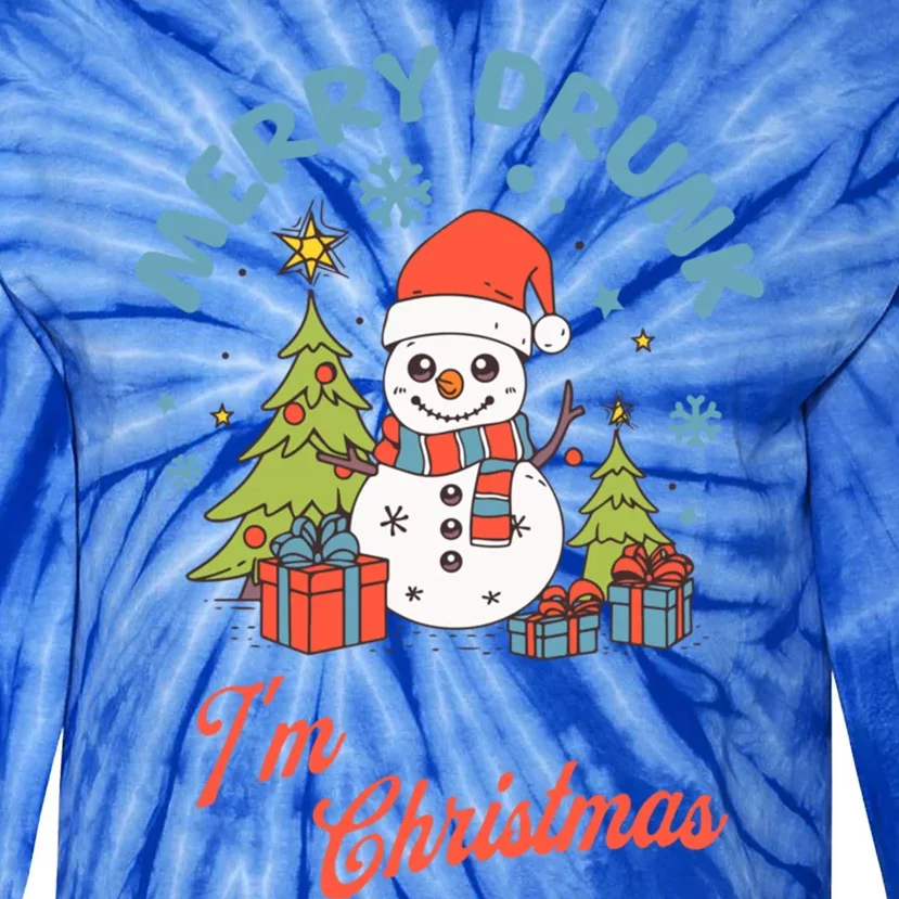 Funny Christmas Merry Drunk IM Christmas Gift Tie-Dye Long Sleeve Shirt