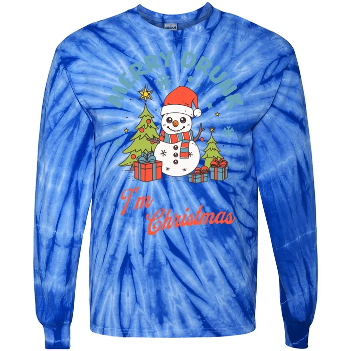 Funny Christmas Merry Drunk IM Christmas Gift Tie-Dye Long Sleeve Shirt