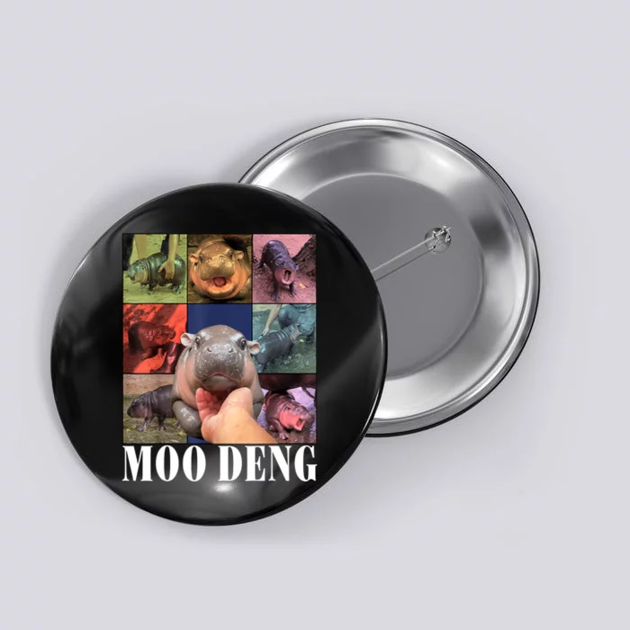 Funny Cute Moodeng Baby Pygmy Hippo Gift Button