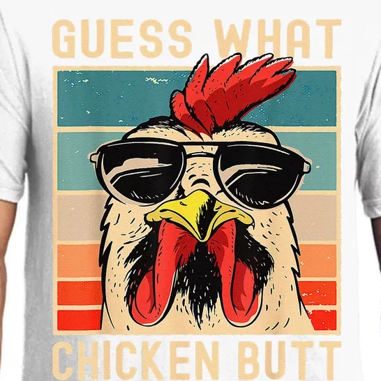 Funny Chicken Meme Guess What Chicken Butt Pajama Set