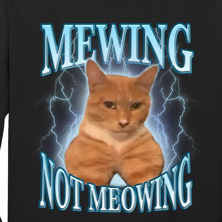 Funny Cat Meme With Meowing Looksmax Meowing Cat Long Sleeve Shirt