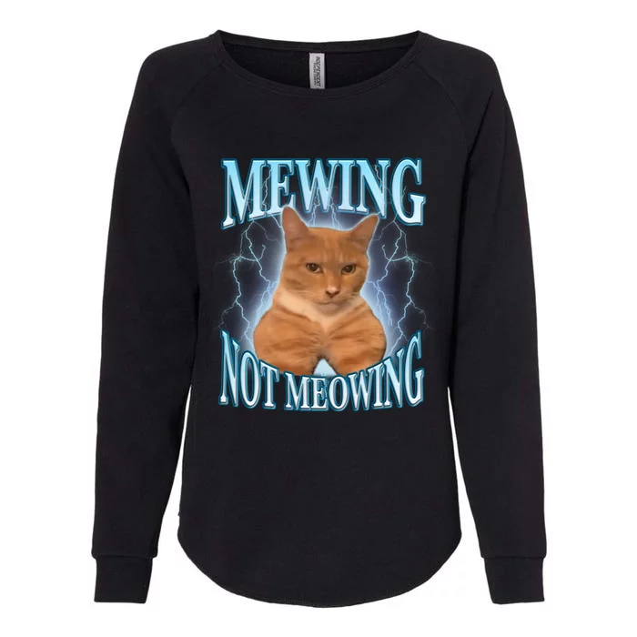 Funny Cat Meme With Meowing Looksmax Meowing Cat Womens California Wash Sweatshirt