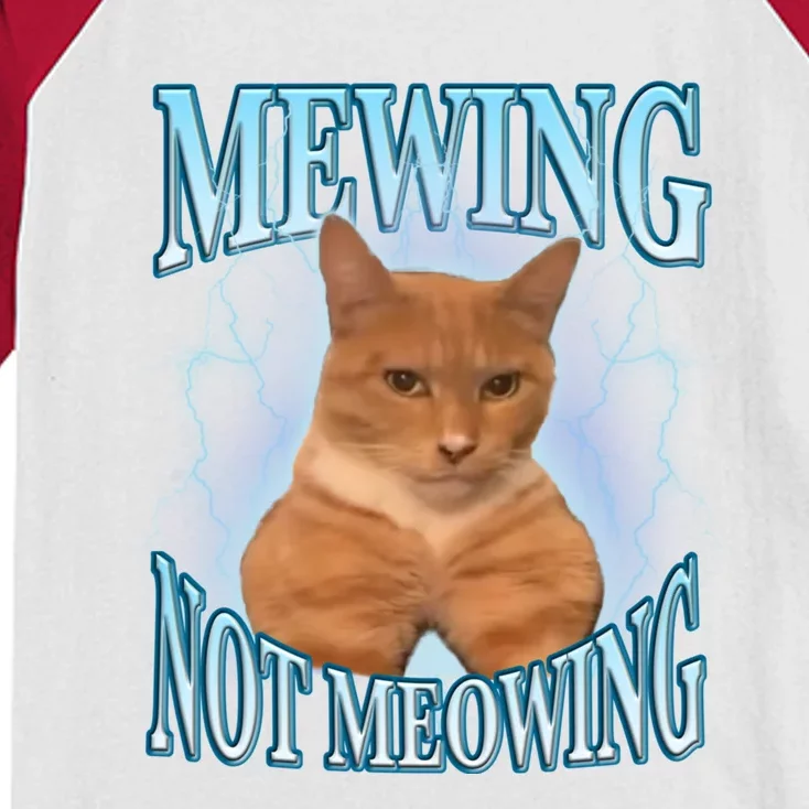 Funny Cat Meme With Meowing Looksmax Meowing Cat Kids Colorblock Raglan Jersey