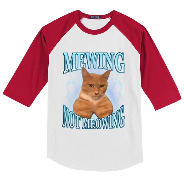 Funny Cat Meme With Meowing Looksmax Meowing Cat Kids Colorblock Raglan Jersey