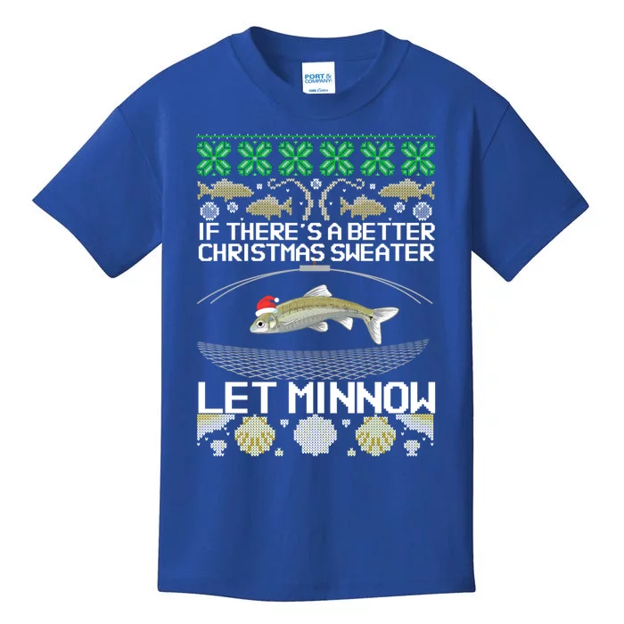 Funny Christmas Minnow Bait Fish Trap Angler Fishing Gift Kids T-Shirt