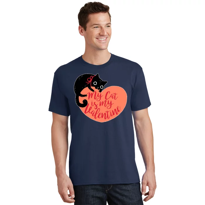 Funny Cute My Cat Is My Valentine T-Shirt