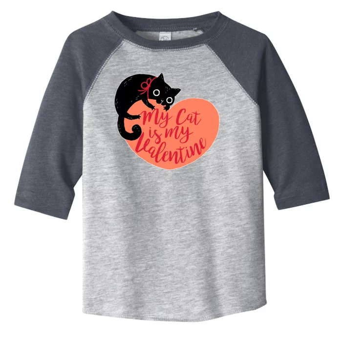 Funny Cute My Cat Is My Valentine Toddler Fine Jersey T-Shirt