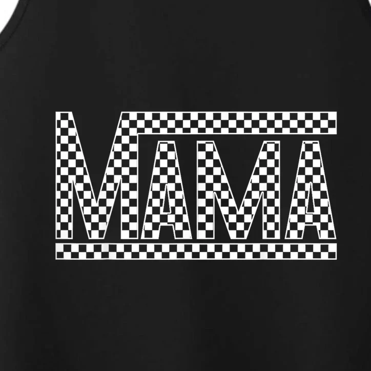 Funny Checkered Mama Black White Gift Women Performance Tank