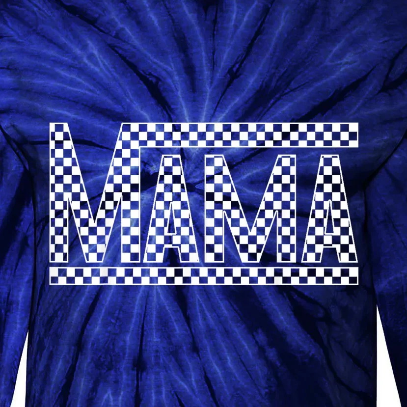 Funny Checkered Mama Black White Gift Women Tie-Dye Long Sleeve Shirt