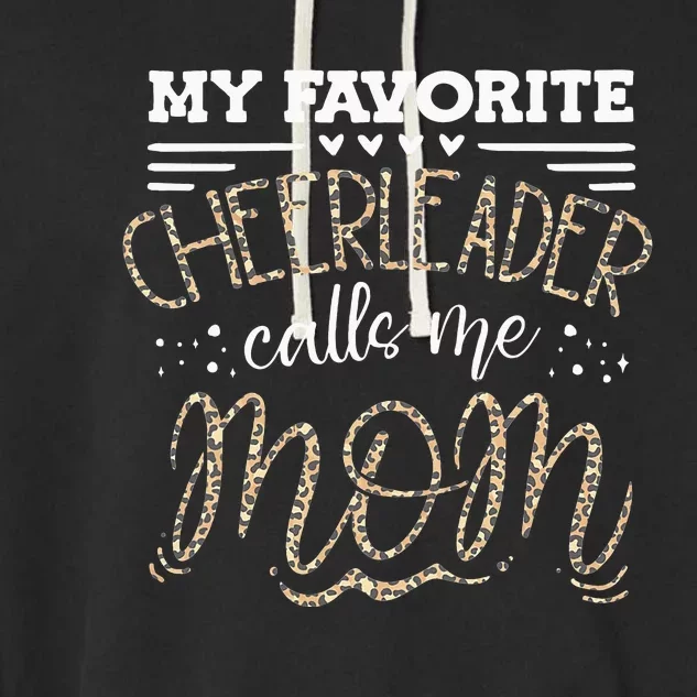 Funny Cheerleading Mother Leopard Cheetah Print Cheer Mom Garment-Dyed Fleece Hoodie