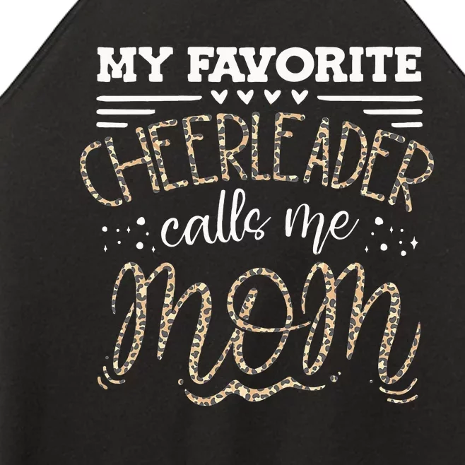 Funny Cheerleading Mother Leopard Cheetah Print Cheer Mom Women’s Perfect Tri Rocker Tank