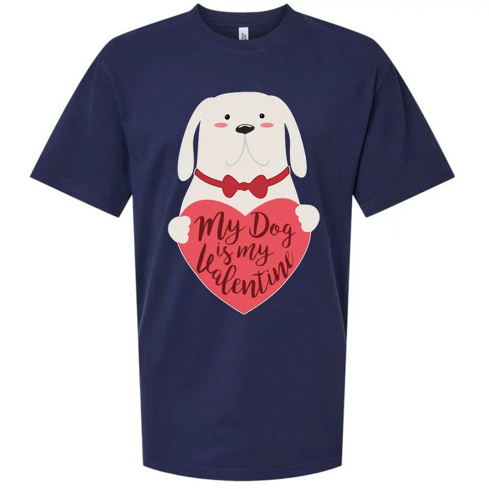 Funny Cute My Dog Is My Valentine Sueded Cloud Jersey T-Shirt