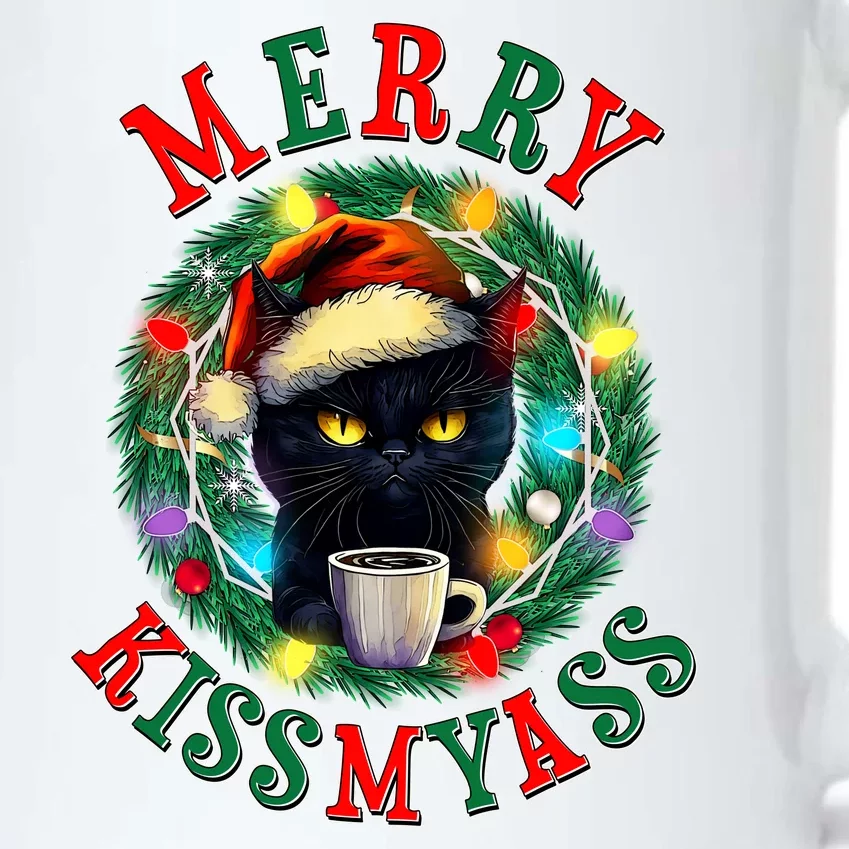 Funny Christmas Merry Kissmyass Moody Cat Coffee Black Color Changing Mug