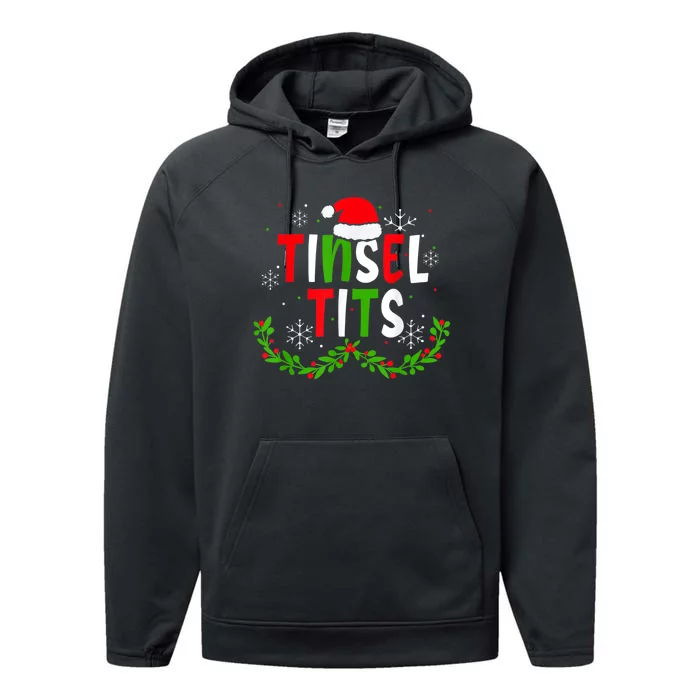 Funny Christmas Matching Couples Jingle Balls Tinsel Tits Performance Fleece Hoodie