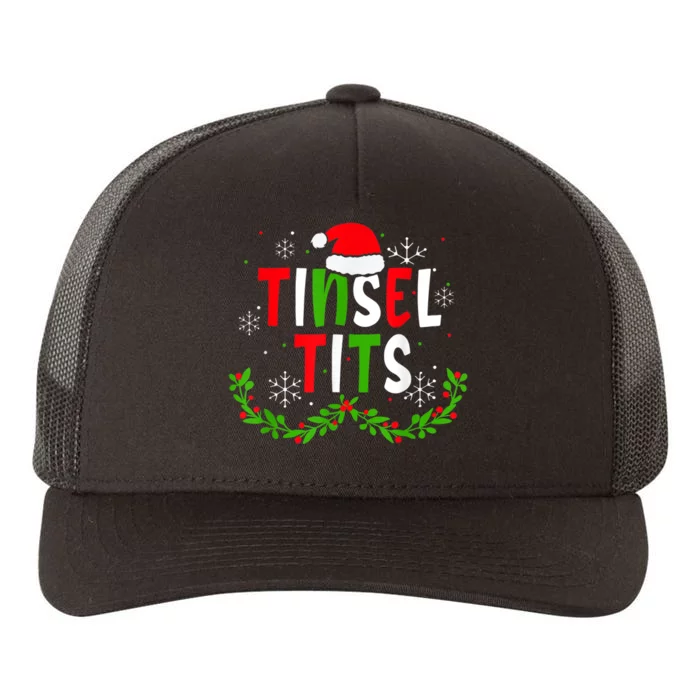 Funny Christmas Matching Couples Jingle Balls Tinsel Tits Yupoong Adult 5-Panel Trucker Hat