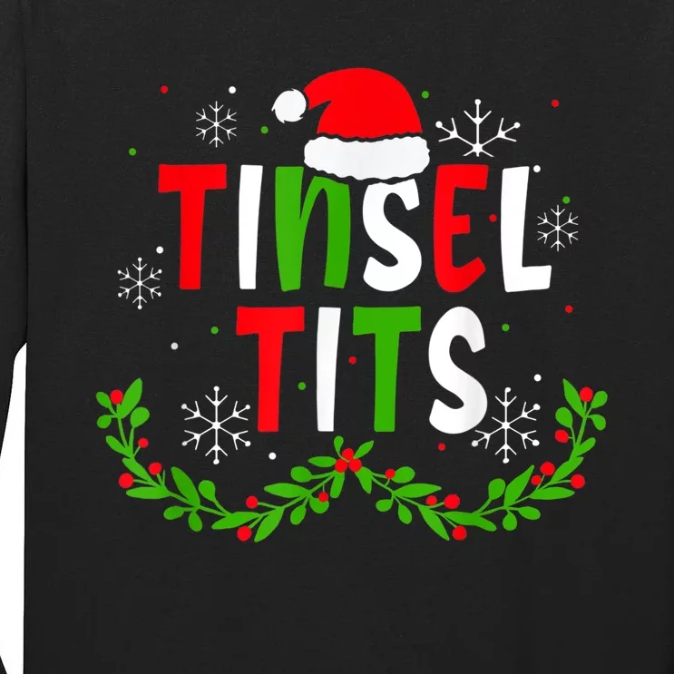 Funny Christmas Matching Couples Jingle Balls Tinsel Tits Tall Long Sleeve T-Shirt