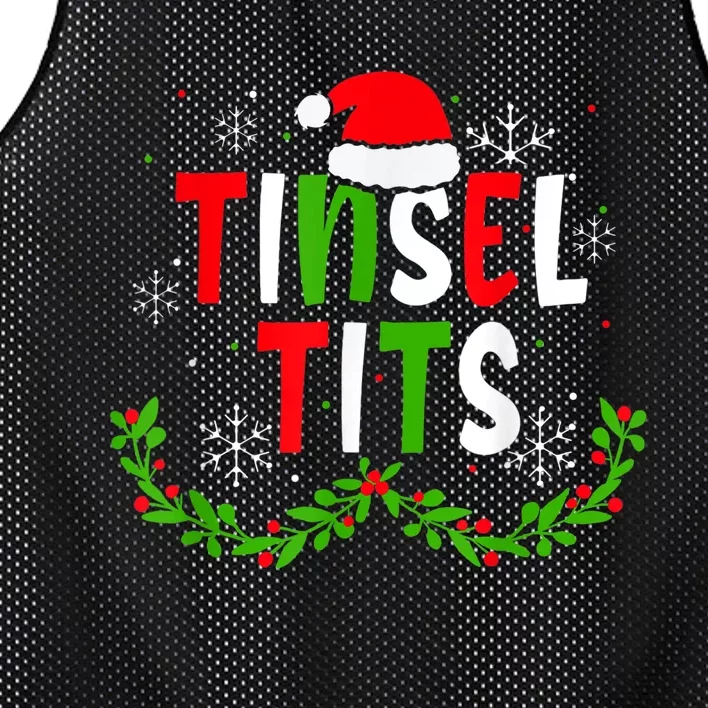 Funny Christmas Matching Couples Jingle Balls Tinsel Tits Mesh Reversible Basketball Jersey Tank