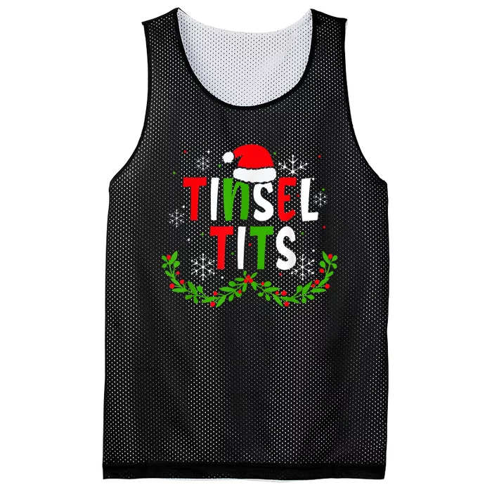 Funny Christmas Matching Couples Jingle Balls Tinsel Tits Mesh Reversible Basketball Jersey Tank