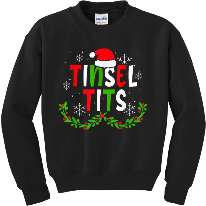 Funny Christmas Matching Couples Jingle Balls Tinsel Tits Kids Sweatshirt