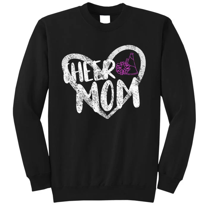 Funny Cheer Mom Heart Cheerleading Cheerleader Tall Sweatshirt