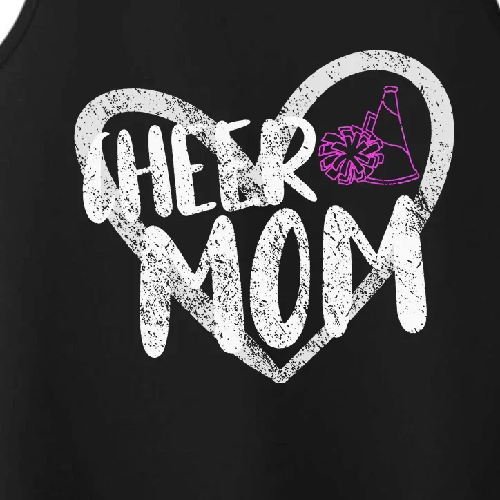 Funny Cheer Mom Heart Cheerleading Cheerleader Performance Tank