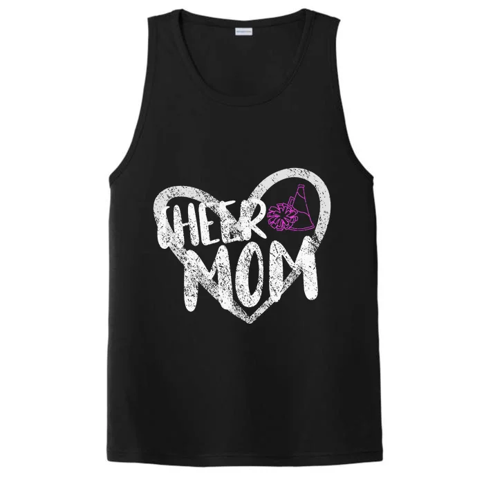 Funny Cheer Mom Heart Cheerleading Cheerleader Performance Tank