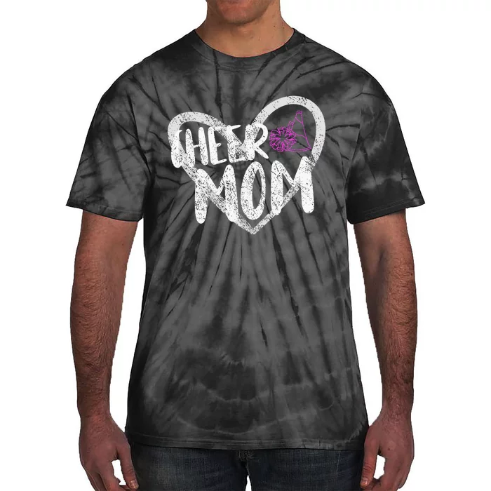 Funny Cheer Mom Heart Cheerleading Cheerleader Tie-Dye T-Shirt