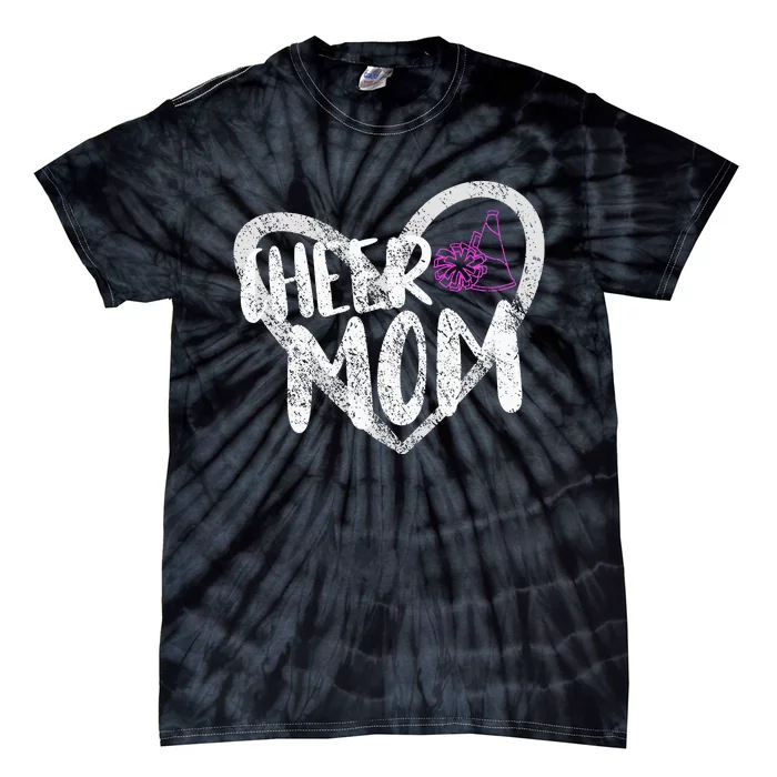 Funny Cheer Mom Heart Cheerleading Cheerleader Tie-Dye T-Shirt