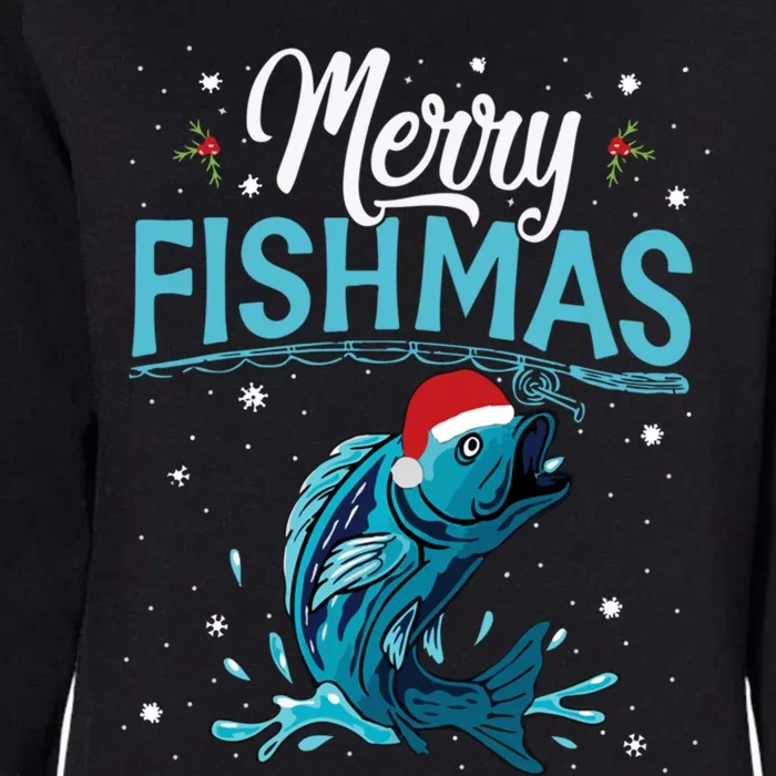 Funny Christmas Merry Fishmas Fishing Xmas Gift Cute Gift Womens California Wash Sweatshirt