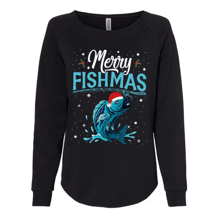 Funny Christmas Merry Fishmas Fishing Xmas Gift Cute Gift Womens California Wash Sweatshirt