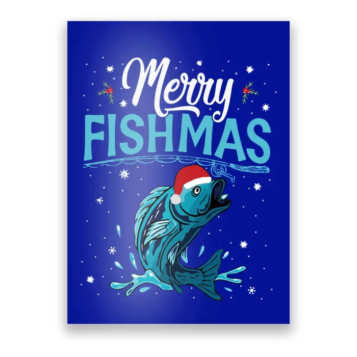 Funny Christmas Merry Fishmas Fishing Xmas Gift Cute Gift Poster