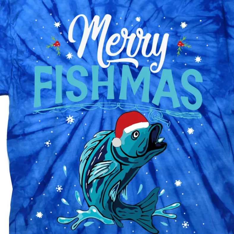 Funny Christmas Merry Fishmas Fishing Xmas Gift Cute Gift Tie-Dye T-Shirt