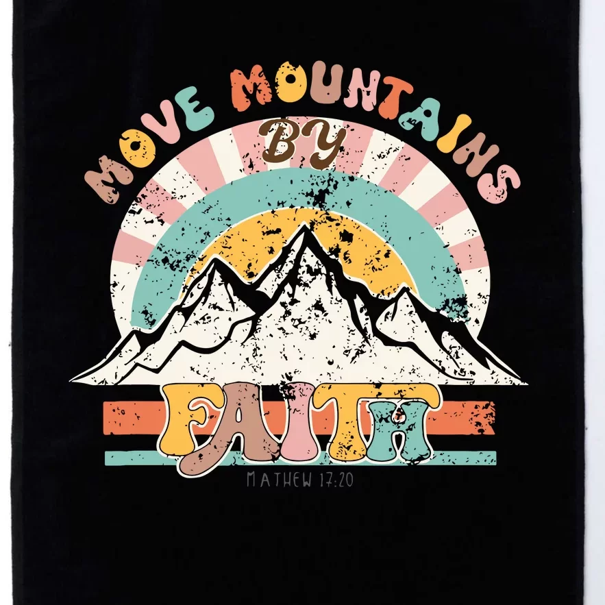 Faith Can Move Mountains Boho Christian Platinum Collection Golf Towel