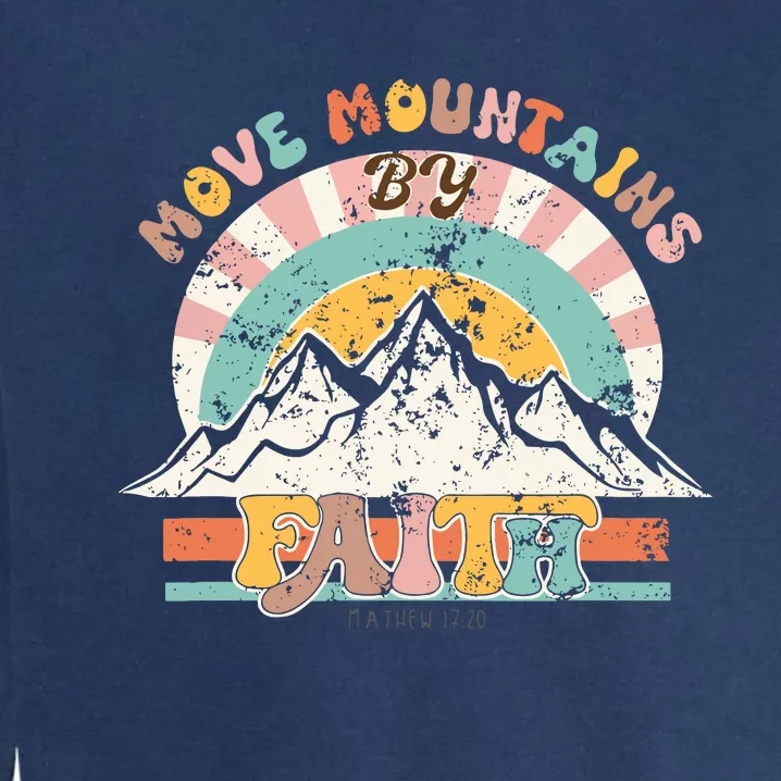 Faith Can Move Mountains Boho Christian Garment-Dyed Sweatshirt