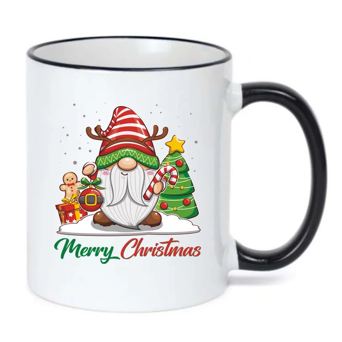 Funny Cute Merry Christmas Gnome Black Color Changing Mug