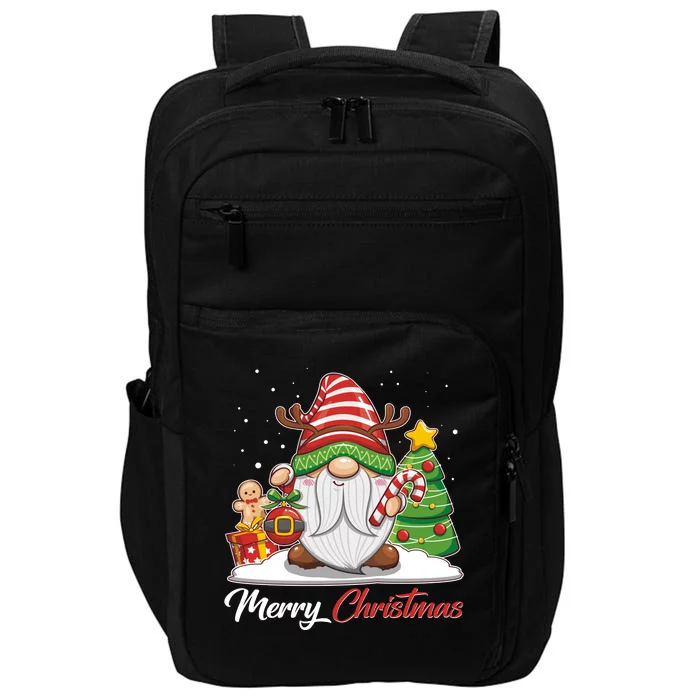 Funny Cute Merry Christmas Gnome Impact Tech Backpack