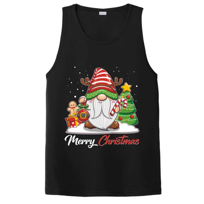 Funny Cute Merry Christmas Gnome Performance Tank