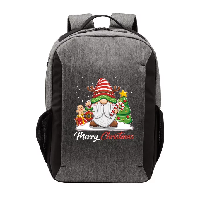 Funny Cute Merry Christmas Gnome Vector Backpack