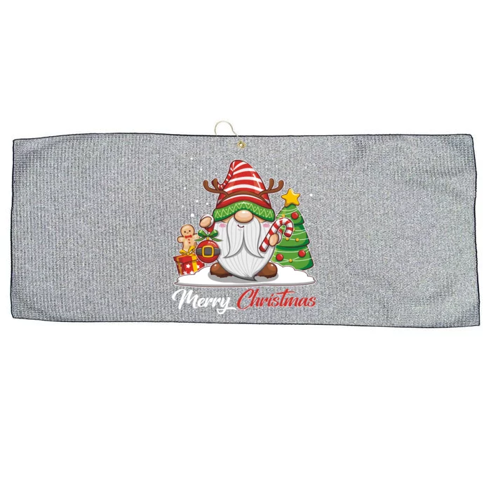 Funny Cute Merry Christmas Gnome Large Microfiber Waffle Golf Towel