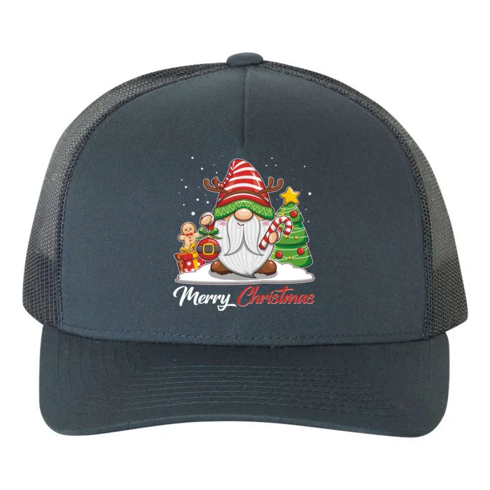 Funny Cute Merry Christmas Gnome Yupoong Adult 5-Panel Trucker Hat